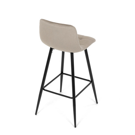Barová židle Autronic Židle barová, cappuccino látka, čtyřnohá kovová podnož, černý mat (AUB-X7015 CAP2) (20)