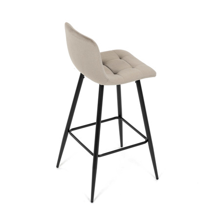 Barová židle Autronic Židle barová, cappuccino látka, čtyřnohá kovová podnož, černý mat (AUB-X7015 CAP2) (21)