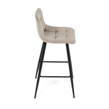 Barová židle Autronic Židle barová, cappuccino látka, čtyřnohá kovová podnož, černý mat (AUB-X7015 CAP2) (22)