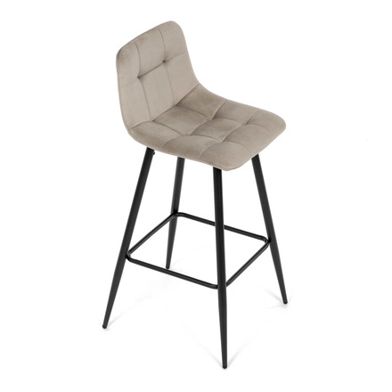 Barová židle Autronic Židle barová, cappuccino látka, čtyřnohá kovová podnož, černý mat (AUB-X7015 CAP2) (23)