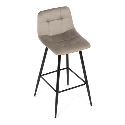 Barová židle Autronic Židle barová, cappuccino látka, čtyřnohá kovová podnož, černý mat (AUB-X7015 CAP2) (24)