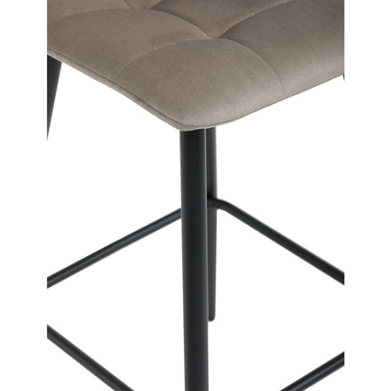 Barová židle Autronic Židle barová, cappuccino látka, čtyřnohá kovová podnož, černý mat (AUB-X7015 CAP2) (27)