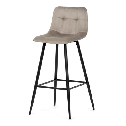 Barová židle Autronic Židle barová, cappuccino látka, čtyřnohá kovová podnož, černý mat (AUB-X7015 CAP2) (2)