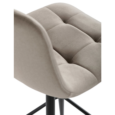 Barová židle Autronic Židle barová, cappuccino látka, čtyřnohá kovová podnož, černý mat (AUB-X7015 CAP2) (30)