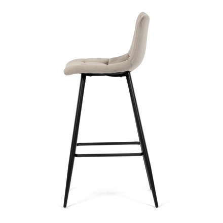 Barová židle Autronic Židle barová, cappuccino látka, čtyřnohá kovová podnož, černý mat (AUB-X7015 CAP2) (4)