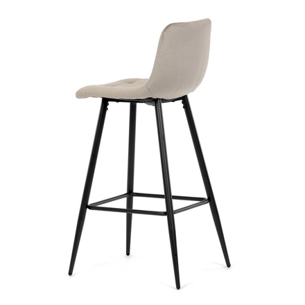 Barová židle Autronic Židle barová, cappuccino látka, čtyřnohá kovová podnož, černý mat (AUB-X7015 CAP2) (5)