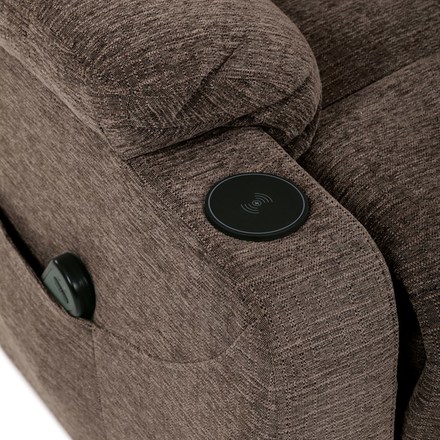 Relaxační křeslo Autronic Křeslo polohovací elektrické, 1 motor, krémová látka, bezdrátové nabíjení pro mobilní telefon (TV-S8348 CRM2) (43)