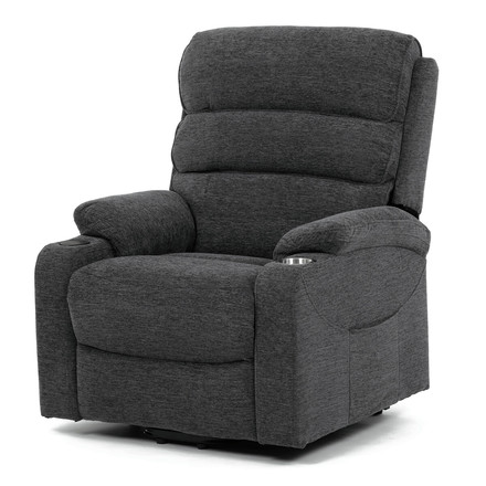 Relaxační křeslo Autronic Křeslo polohovací elektrické, 1 motor, šedá látka, bezdrátové nabíjení pro mobilní telefon (TV-S8348 GREY2) (3)