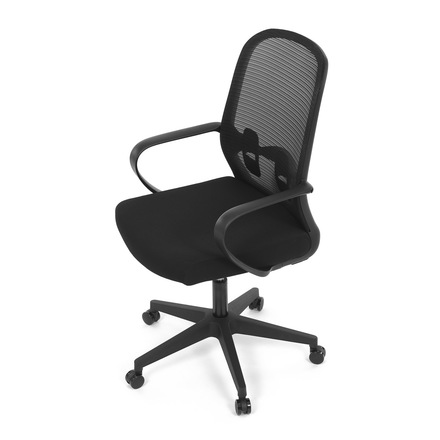 Kancelářská židle Autronic Židle kancelářská, černý MESH a černá látka, plastový kříž, houpací mechanismus (KA-S424 BK) (15)