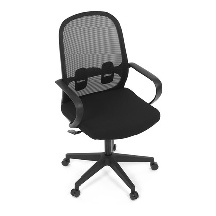 Kancelářská židle Autronic Židle kancelářská, černý MESH a černá látka, plastový kříž, houpací mechanismus (KA-S424 BK) (24)