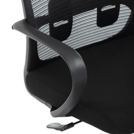 Kancelářská židle Autronic Židle kancelářská, černý MESH a černá látka, plastový kříž, houpací mechanismus (KA-S424 BK) (27)