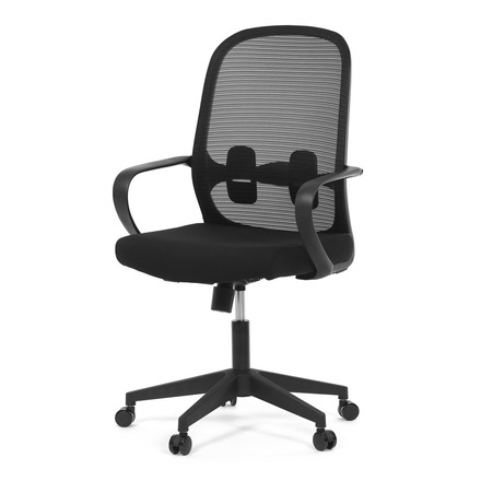 Kancelářská židle Autronic Židle kancelářská, černý MESH a černá látka, plastový kříž, houpací mechanismus (KA-S424 BK) (2)