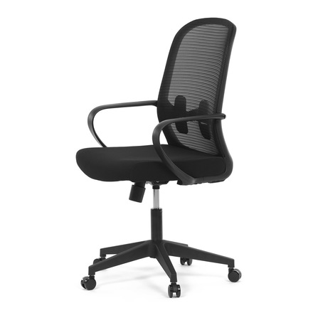 Kancelářská židle Autronic Židle kancelářská, černý MESH a černá látka, plastový kříž, houpací mechanismus (KA-S424 BK) (3)