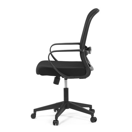 Kancelářská židle Autronic Židle kancelářská, černý MESH a černá látka, plastový kříž, houpací mechanismus (KA-S424 BK) (4)