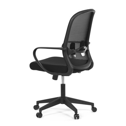 Kancelářská židle Autronic Židle kancelářská, černý MESH a černá látka, plastový kříž, houpací mechanismus (KA-S424 BK) (5)