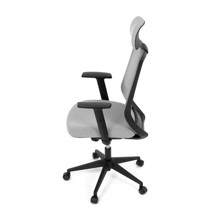 Kancelářská židle Autronic Židle kancelářská, šedá MESH síťovina, šedá látka, plastový kříž, synchronní mechanismus, kolečka pro tvrdé povrchy (KA-V3329 GREY) (16)