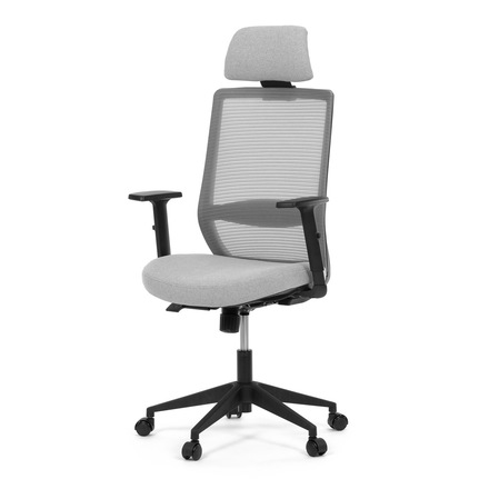 Kancelářská židle Autronic Židle kancelářská, šedá MESH síťovina, šedá látka, plastový kříž, synchronní mechanismus, kolečka pro tvrdé povrchy (KA-V3329 GREY) (2)