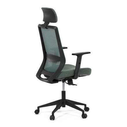 Kancelářská židle Autronic Židle kancelářská, zelená MESH síťovina, zelená látka, plastový kříž, synchronní mechanismus, kolečka pro tvrdé povrchy (KA-V3329 GRN) (9)