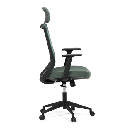 Kancelářská židle Autronic Židle kancelářská, zelená MESH síťovina, zelená látka, plastový kříž, synchronní mechanismus, kolečka pro tvrdé povrchy (KA-V3329 GRN) (10)