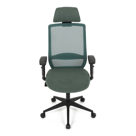 Kancelářská židle Autronic Židle kancelářská, zelená MESH síťovina, zelená látka, plastový kříž, synchronní mechanismus, kolečka pro tvrdé povrchy (KA-V3329 GRN) (13)