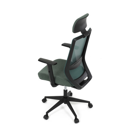 Kancelářská židle Autronic Židle kancelářská, zelená MESH síťovina, zelená látka, plastový kříž, synchronní mechanismus, kolečka pro tvrdé povrchy (KA-V3329 GRN) (17)