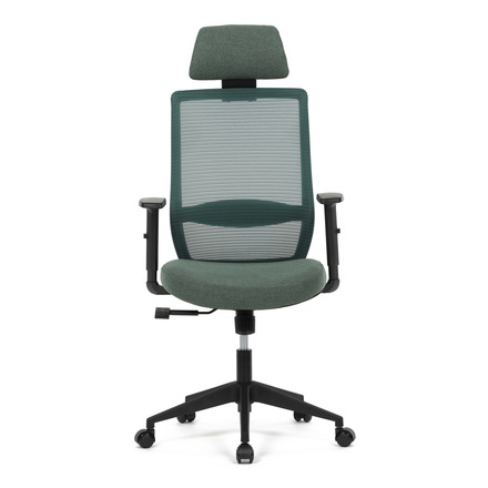 Kancelářská židle Autronic Židle kancelářská, zelená MESH síťovina, zelená látka, plastový kříž, synchronní mechanismus, kolečka pro tvrdé povrchy (KA-V3329 GRN) (1)