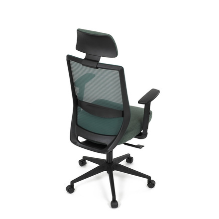 Kancelářská židle Autronic Židle kancelářská, zelená MESH síťovina, zelená látka, plastový kříž, synchronní mechanismus, kolečka pro tvrdé povrchy (KA-V3329 GRN) (20)