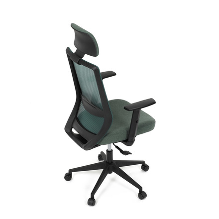 Kancelářská židle Autronic Židle kancelářská, zelená MESH síťovina, zelená látka, plastový kříž, synchronní mechanismus, kolečka pro tvrdé povrchy (KA-V3329 GRN) (21)