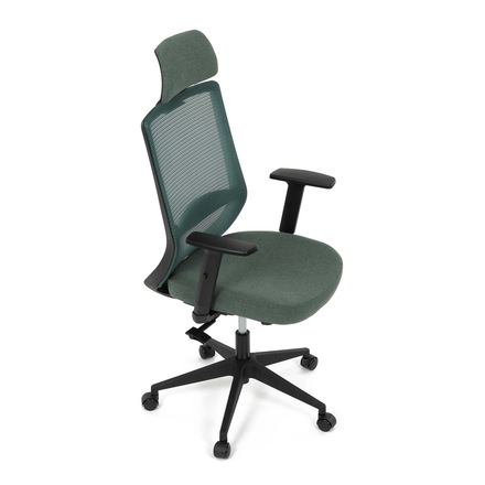 Kancelářská židle Autronic Židle kancelářská, zelená MESH síťovina, zelená látka, plastový kříž, synchronní mechanismus, kolečka pro tvrdé povrchy (KA-V3329 GRN) (23)