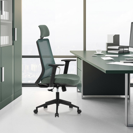 Kancelářská židle Autronic Židle kancelářská, zelená MESH síťovina, zelená látka, plastový kříž, synchronní mechanismus, kolečka pro tvrdé povrchy (KA-V3329 GRN) (25)