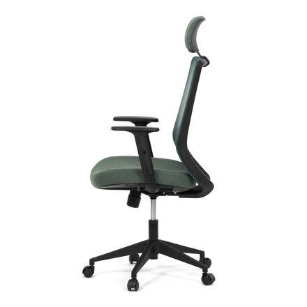 Kancelářská židle Autronic Židle kancelářská, zelená MESH síťovina, zelená látka, plastový kříž, synchronní mechanismus, kolečka pro tvrdé povrchy (KA-V3329 GRN) (4)