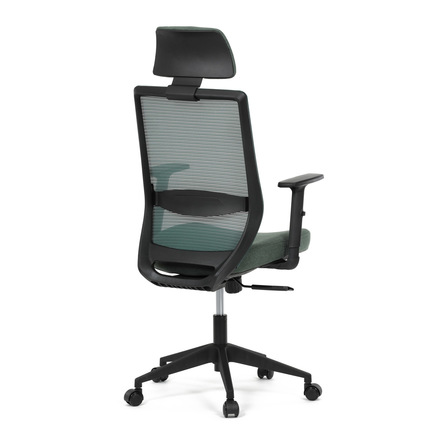 Kancelářská židle Autronic Židle kancelářská, zelená MESH síťovina, zelená látka, plastový kříž, synchronní mechanismus, kolečka pro tvrdé povrchy (KA-V3329 GRN) (8)