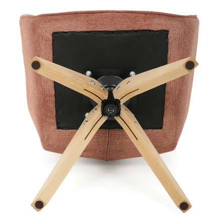 Dřevěná jídelní židle Autronic Židle jídelní s područkami, oranžová voděodpudivá látka, dubové nohy, otočná 360° (DCH-C2148 ORA2) (30)