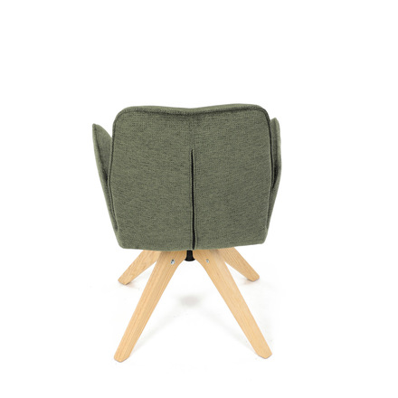 Dřevěná jídelní židle Autronic Židle jídelní s područkami, zelená voděodpudivá látka, dubové nohy, otočná 360° (DCH-C2148 GRN2) (19)