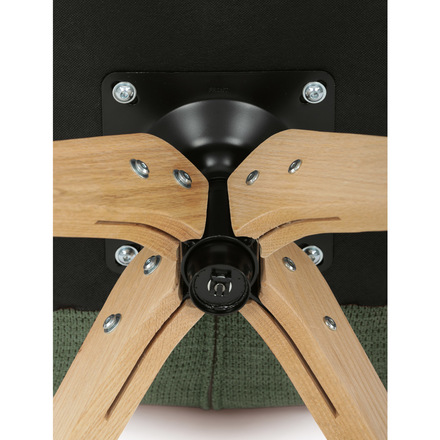 Dřevěná jídelní židle Autronic Židle jídelní s područkami, zelená voděodpudivá látka, dubové nohy, otočná 360° (DCH-C2148 GRN2) (34)