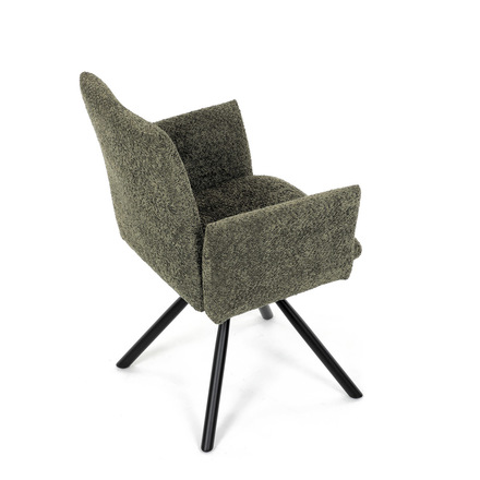 Moderní jídelní židle Autronic Židle jídelní, zelená látka, černý kov, otočný mechanismus 90°90° (LP) - funkce reset (DCH-W1117 GRN2) (21)