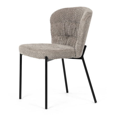 Moderní jídelní židle Autronic Židle jídelní, lanýžová látka, černé kovové nohy (CT-W1077 LAN2) (3)