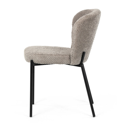 Moderní jídelní židle Autronic Židle jídelní, lanýžová látka, černé kovové nohy (CT-W1077 LAN2) (4)