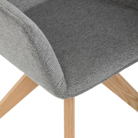 Moderní jídelní židle Autronic Židle jídelní s područkami, světle šedá voděodpudivá látka, dubové nohy, otočná 360° (DCH-C2148 SIL2) (27)