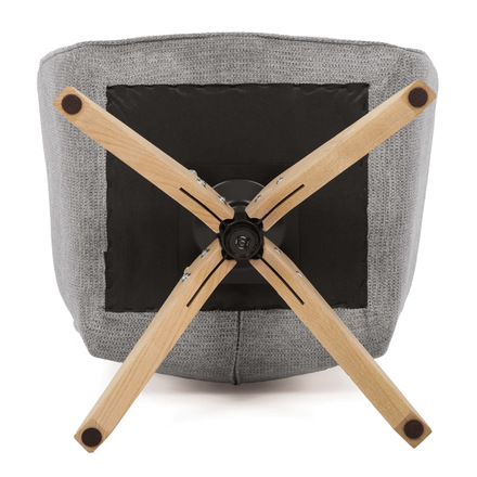 Moderní jídelní židle Autronic Židle jídelní s područkami, světle šedá voděodpudivá látka, dubové nohy, otočná 360° (DCH-C2148 SIL2) (31)