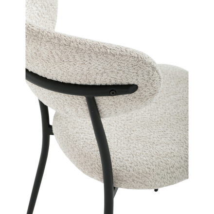 Moderní jídelní židle Autronic Židle jídelní, krémová látka, černé kovové nohy (CT-W1021 CRM2) (28)