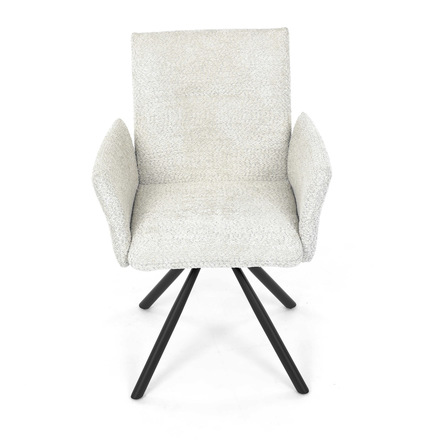 Moderní jídelní židle Autronic Židle jídelní, krémová látka, černý kov, otočný mechanismus 90°90° (LP) - funkce reset (DCH-W1117 CRM2) (13)