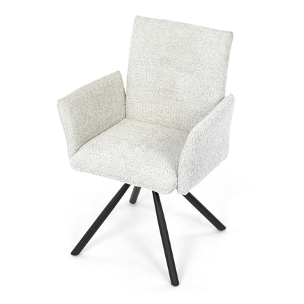 Moderní jídelní židle Autronic Židle jídelní, krémová látka, černý kov, otočný mechanismus 90°90° (LP) - funkce reset (DCH-W1117 CRM2) (14)