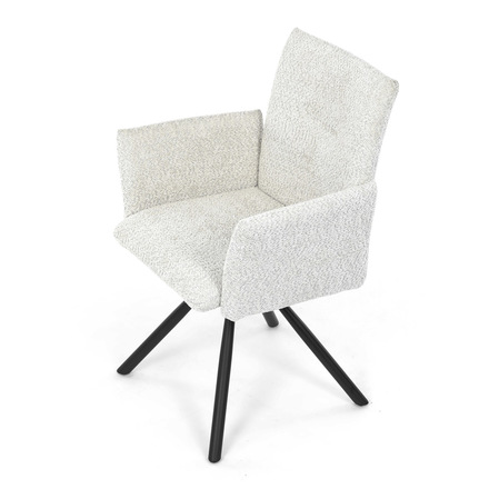 Moderní jídelní židle Autronic Židle jídelní, krémová látka, černý kov, otočný mechanismus 90°90° (LP) - funkce reset (DCH-W1117 CRM2) (15)