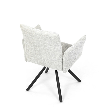 Moderní jídelní židle Autronic Židle jídelní, krémová látka, černý kov, otočný mechanismus 90°90° (LP) - funkce reset (DCH-W1117 CRM2) (20)