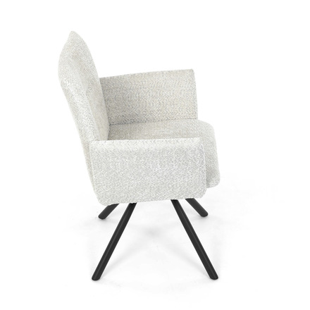 Moderní jídelní židle Autronic Židle jídelní, krémová látka, černý kov, otočný mechanismus 90°90° (LP) - funkce reset (DCH-W1117 CRM2) (22)