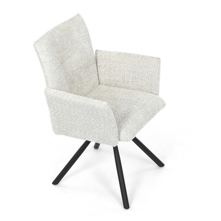 Moderní jídelní židle Autronic Židle jídelní, krémová látka, černý kov, otočný mechanismus 90°90° (LP) - funkce reset (DCH-W1117 CRM2) (23)