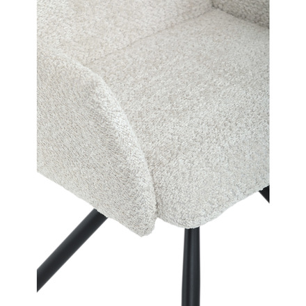 Moderní jídelní židle Autronic Židle jídelní, krémová látka, černý kov, otočný mechanismus 90°90° (LP) - funkce reset (DCH-W1117 CRM2) (26)