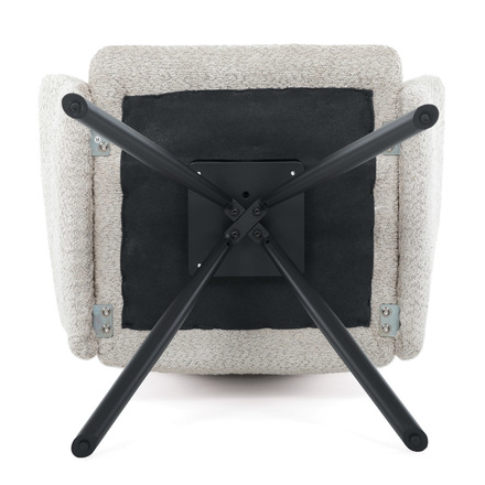 Moderní jídelní židle Autronic Židle jídelní, krémová látka, černý kov, otočný mechanismus 90°90° (LP) - funkce reset (DCH-W1117 CRM2) (30)