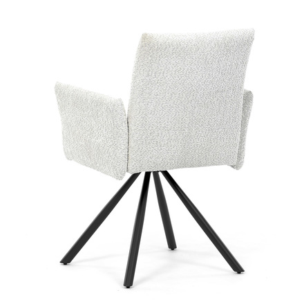 Moderní jídelní židle Autronic Židle jídelní, krémová látka, černý kov, otočný mechanismus 90°90° (LP) - funkce reset (DCH-W1117 CRM2) (6)